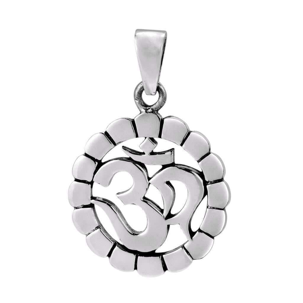 925 Sterling Silver Om Symbol Hindu Pendant - CosmicSerenityShop