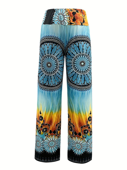 Women's Casual Chic Summer Tribal Print Pants - Cosmic Serenity Shop