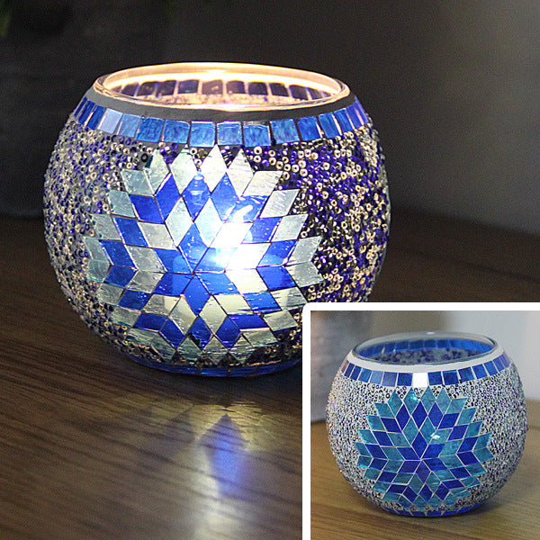 Mosaic Glass Candle Holder, Cosmic Serenity Shop