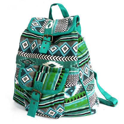 Jacquard Bag - Teal Backpack - Cosmic Serenity Shop