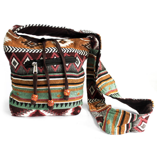 Jacquard Bag - Chocolate Sling Bag - Cosmic Serenity Shop