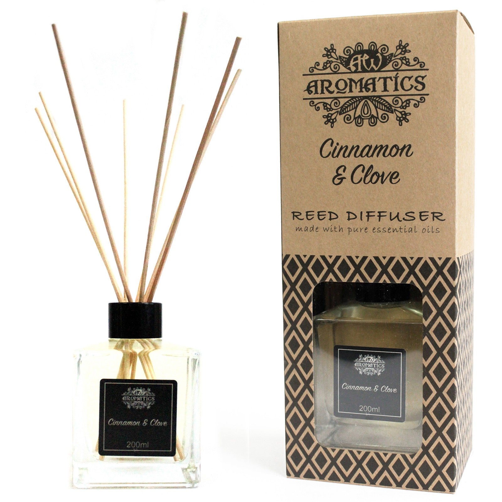 Cinnamon & Clove Essential Oil Reed Diffuser - 200ml - CosmicSerenityShop