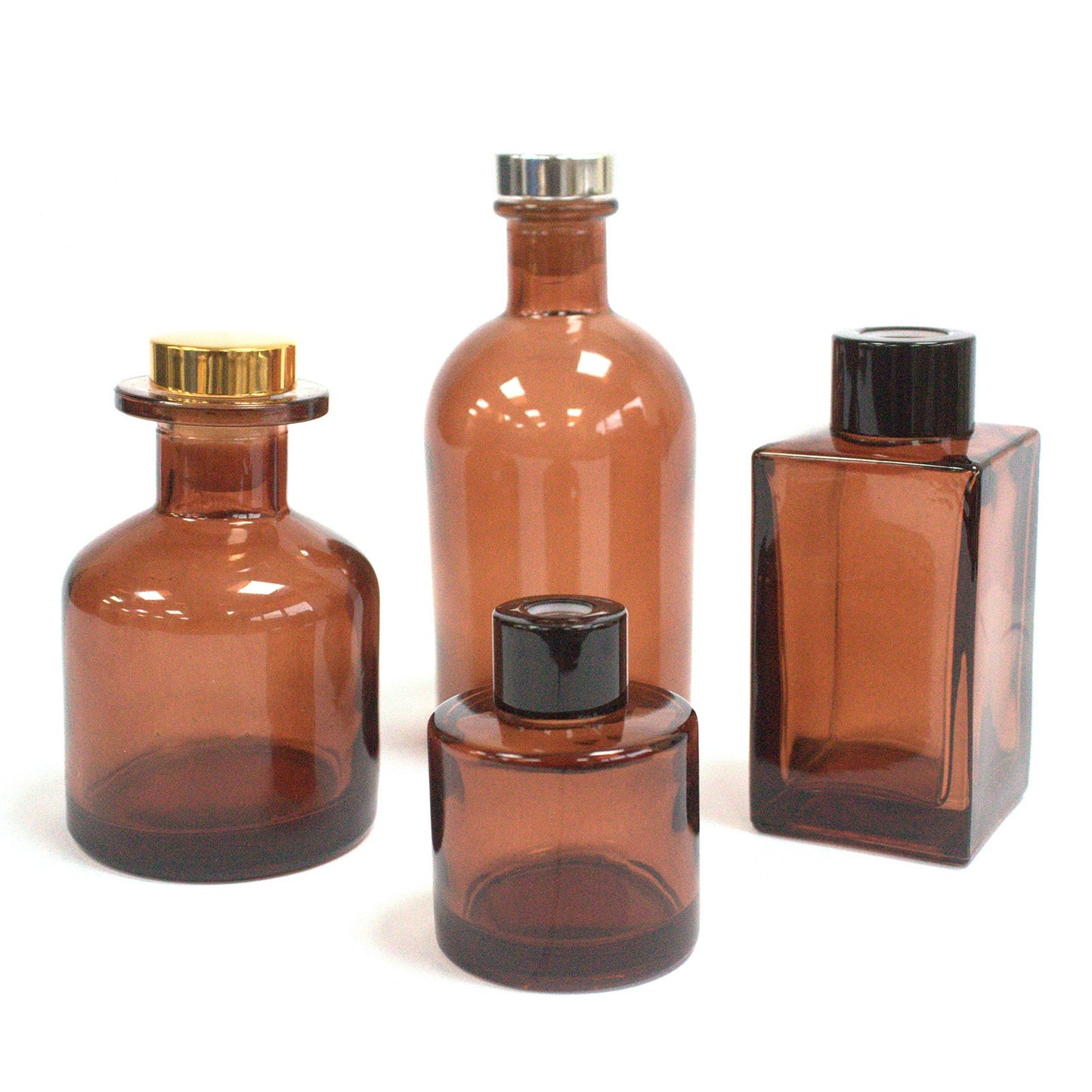 250 ml Round Antique Reed Diffuser Bottle - Amber - CosmicSerenityShop