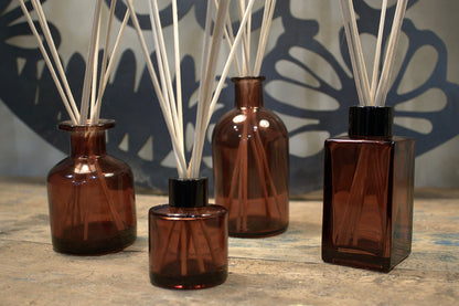 250 ml Round Antique Reed Diffuser Bottle - Amber - CosmicSerenityShop