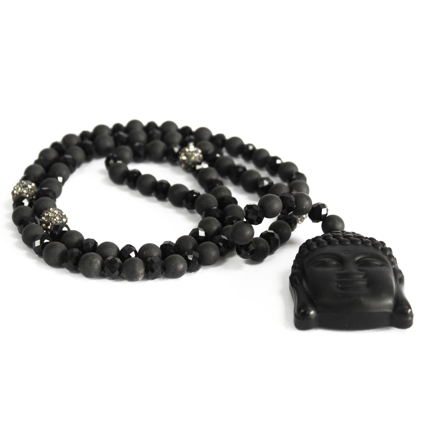 Buddha Black Agate Gemstone Necklace - Cosmic Serenity Shop