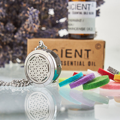 Aromatherapy Oil Diffuser Necklace - Flower of Life - 25mm - CosmicSerenityShop