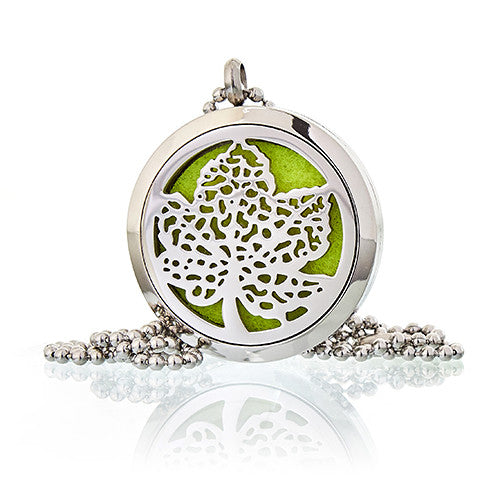 Aromatherapy Oil Diffuser Necklace - Leaf 30mm - CosmicSerenityShop
