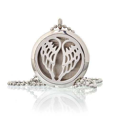 Oil Diffuser Necklace - Angel Wings - 30mm - Cosmic Serenity Shop