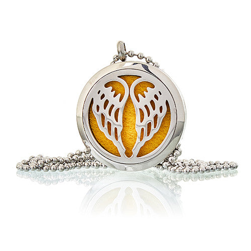 Oil Diffuser Necklace - Angel Wings - 30mm - Cosmic Serenity Shop