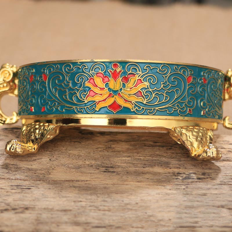 Copper Alloy Painted Tibetan Incense Burner, Cosmic Serenity Shop