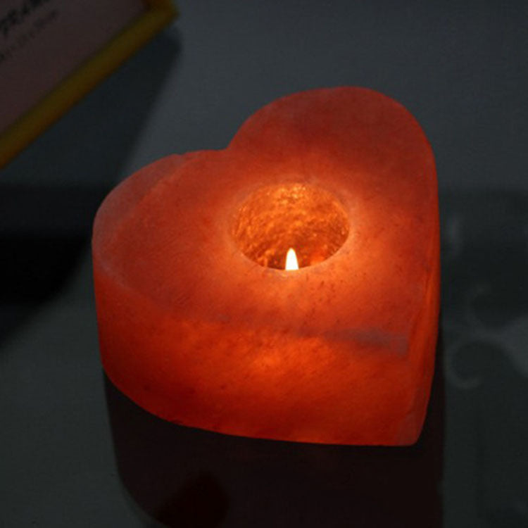 Himalayan Rose Salt Lamp Candle Holder, Cosmic Serenity Shop