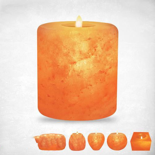 Himalayan Rose Salt Lamp Candle Holder, Cosmic Serenity Shop