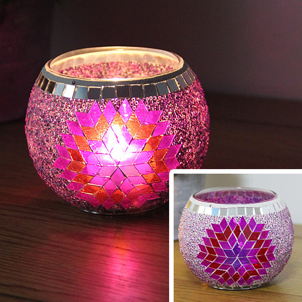 Mosaic Glass Candle Holder, Cosmic Serenity Shop