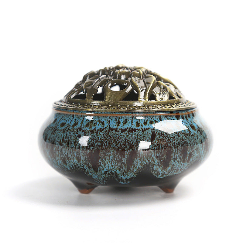 Celadon Kiln Ceramic Incense Burner - Cosmic Serenity Shop