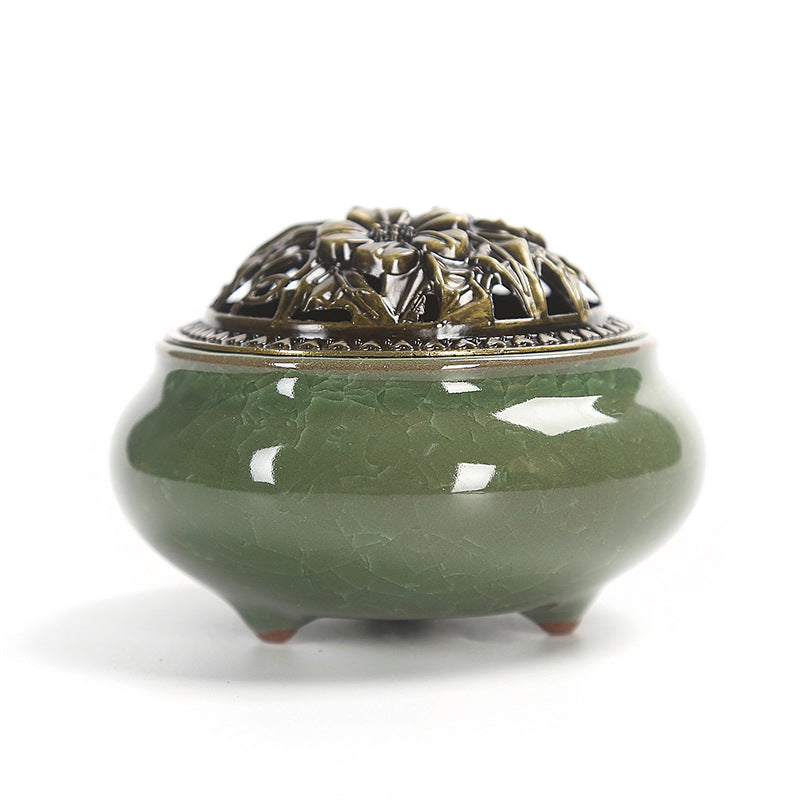 Celadon Kiln Ceramic Incense Burner - Cosmic Serenity Shop