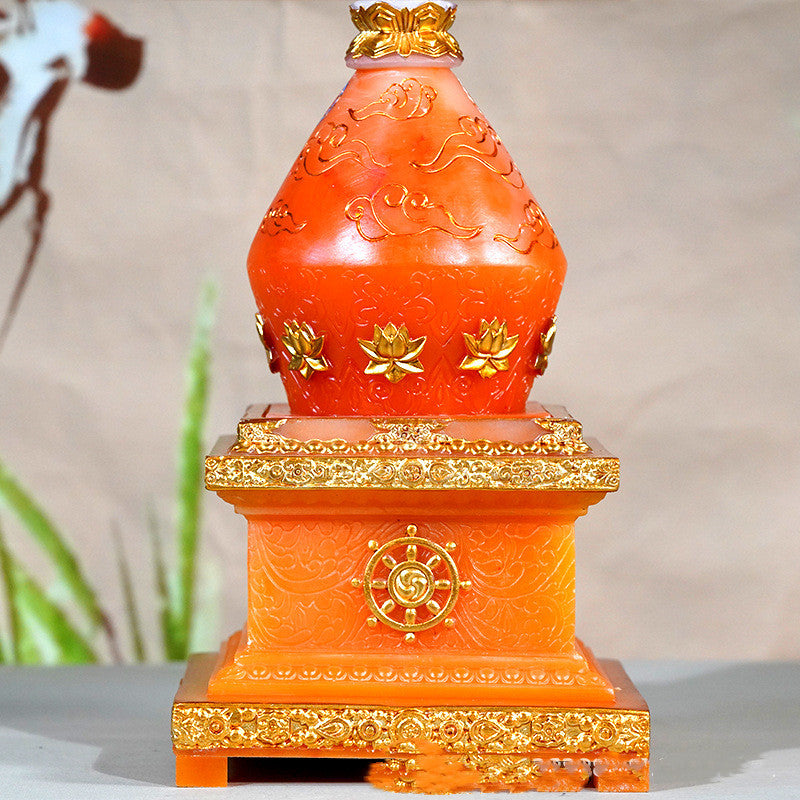 Buddhist TibetanOrange Style Pagoda, Cosmic Serenity Shop