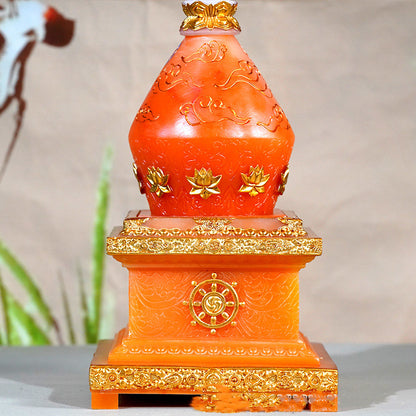 Buddhist TibetanOrange Style Pagoda, Cosmic Serenity Shop