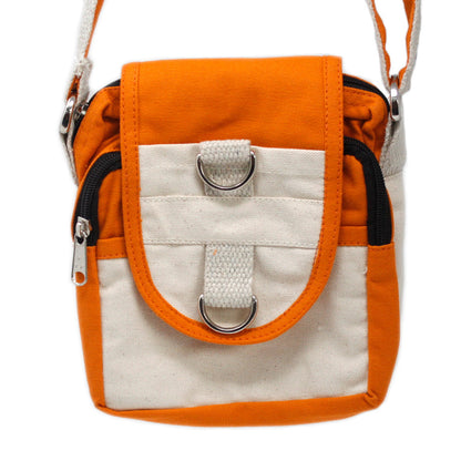 Natural Cotton Cross Body Travel Bag - Turmeric