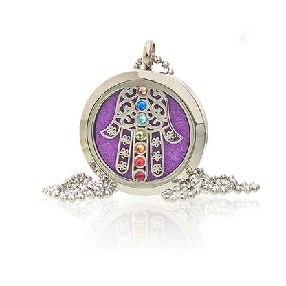 Oil Diffuser Necklace - Hamsa Chakra - CosmicSerenityShop