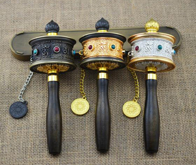 Tibetan Prayer Wheel 3 Sizes, Cosmic Serenity Shop