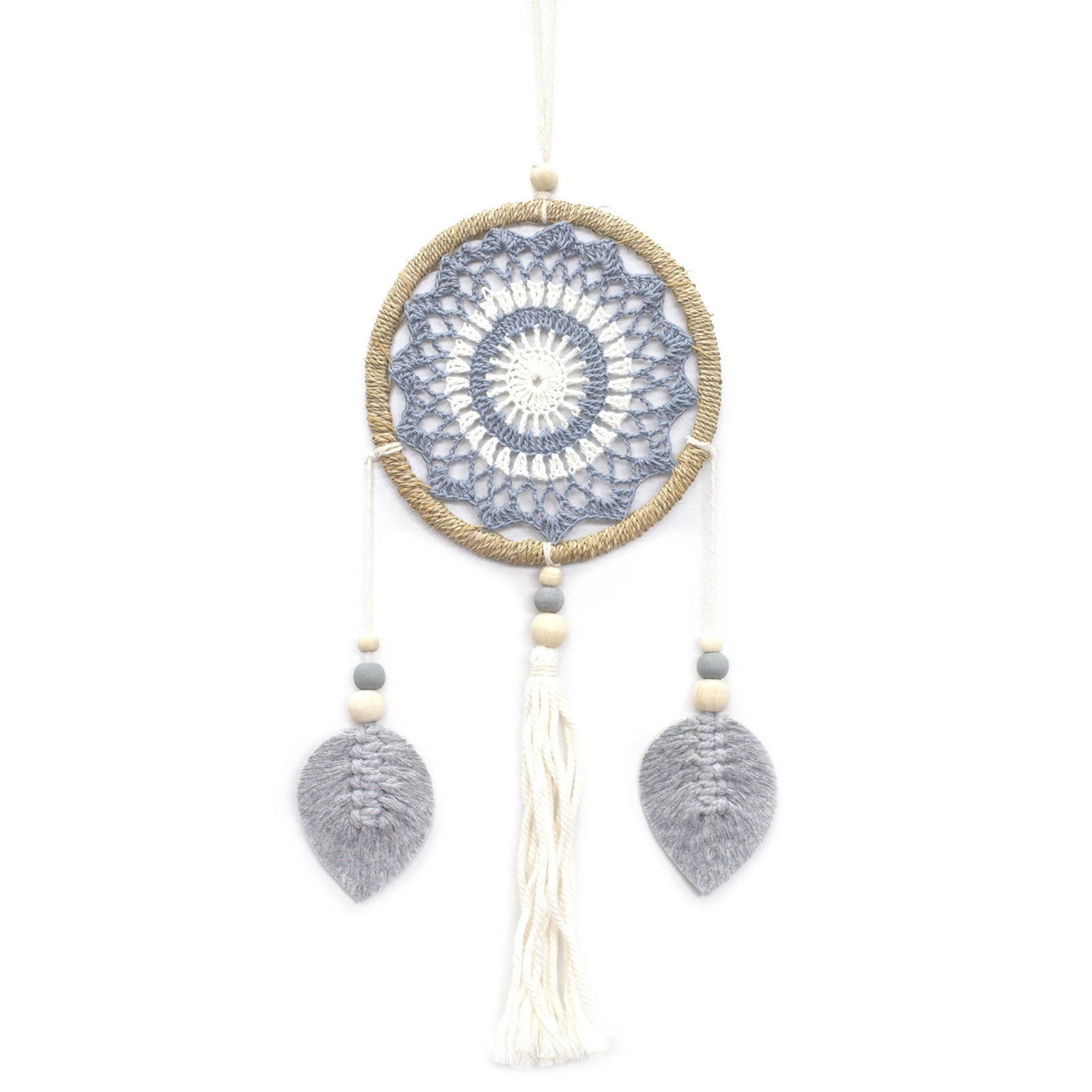 Bali Dream Catcher - Medium Grey Elemental Spirits - Cosmic Serenity Shop