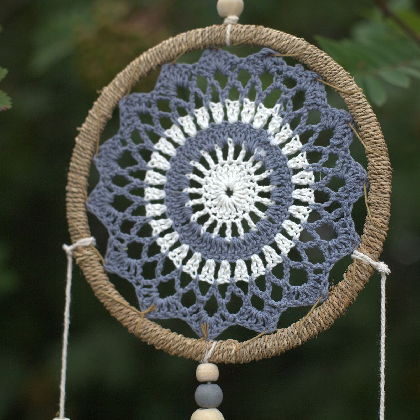 Bali Dream Catcher - Medium Grey Elemental Spirits - Cosmic Serenity Shop