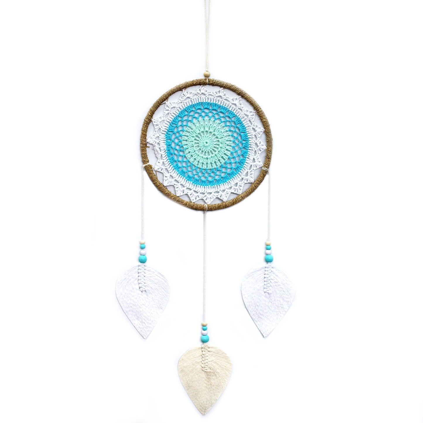 Bali Dream Catcher - Large Turquoise Elemental Spirits - Cosmic Serenity Shop