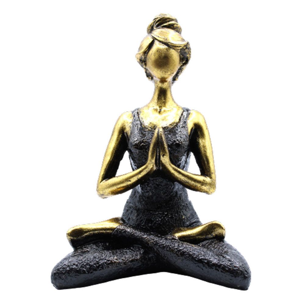 Yoga Lady Figure -  Bronze & Black - Cosmic Serenity Shop