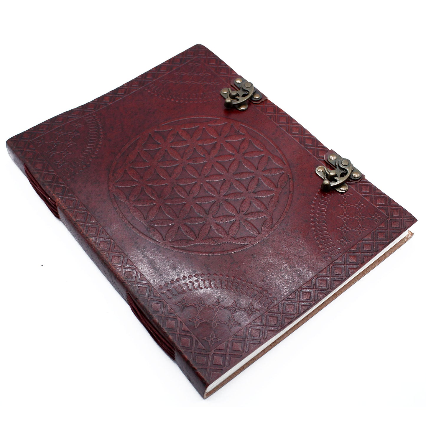 Huge Flower of Life Leather Book 10x13 (200 pages) - CosmicSerenityShop