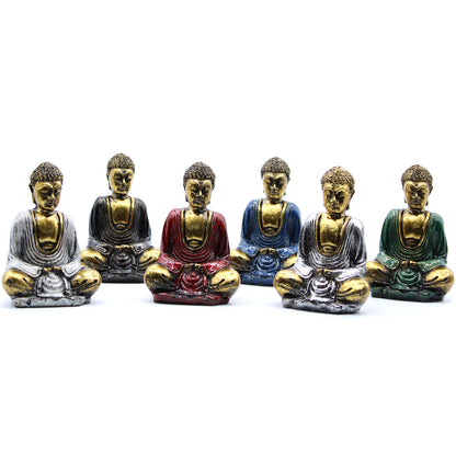 Gold Mini Buddha Statues - Set of 6 Assorted Colors - Cosmic Serenity Shop