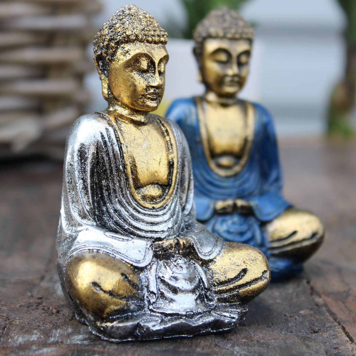 Gold Mini Buddha Statues - Set of 6 Assorted Colors - Cosmic Serenity Shop