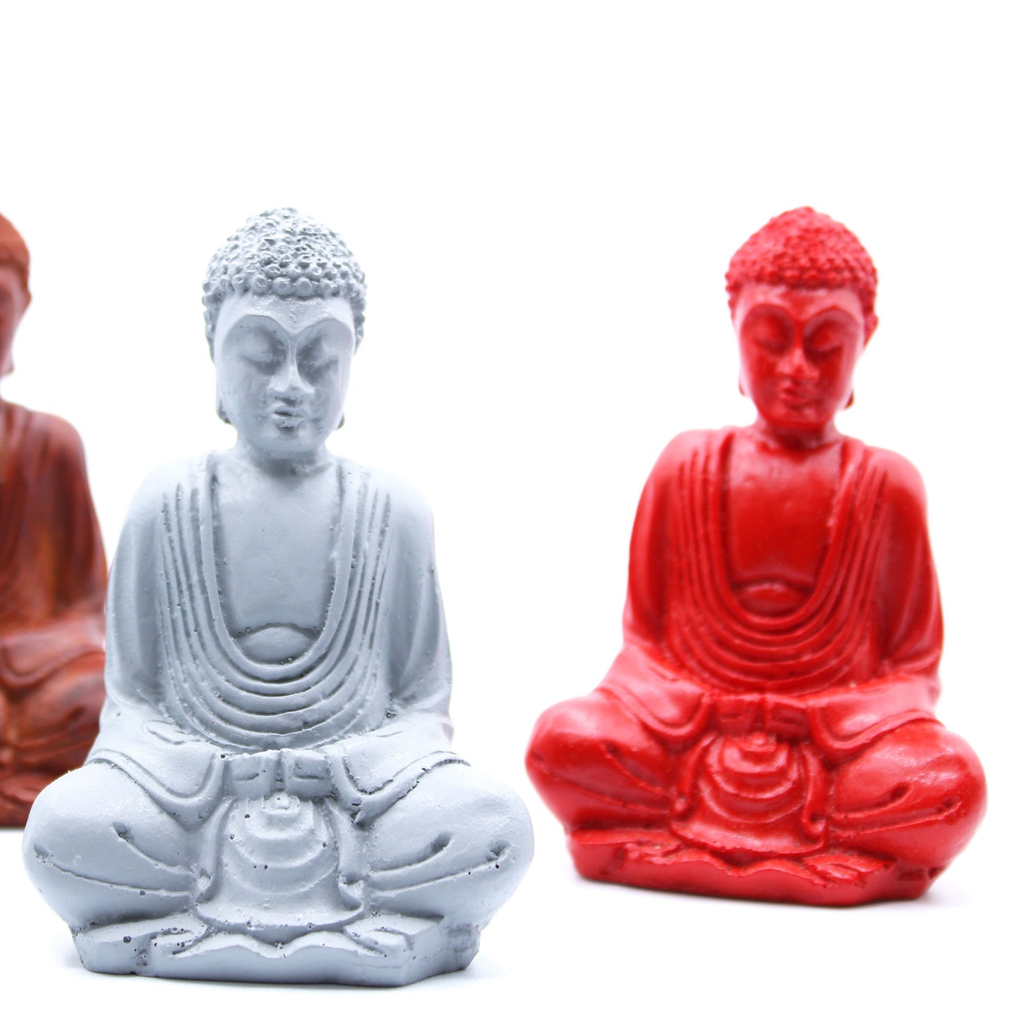 Matt Mini Buddha Statues - Set of 6 Assorted Colors - Cosmic Serenity Shop