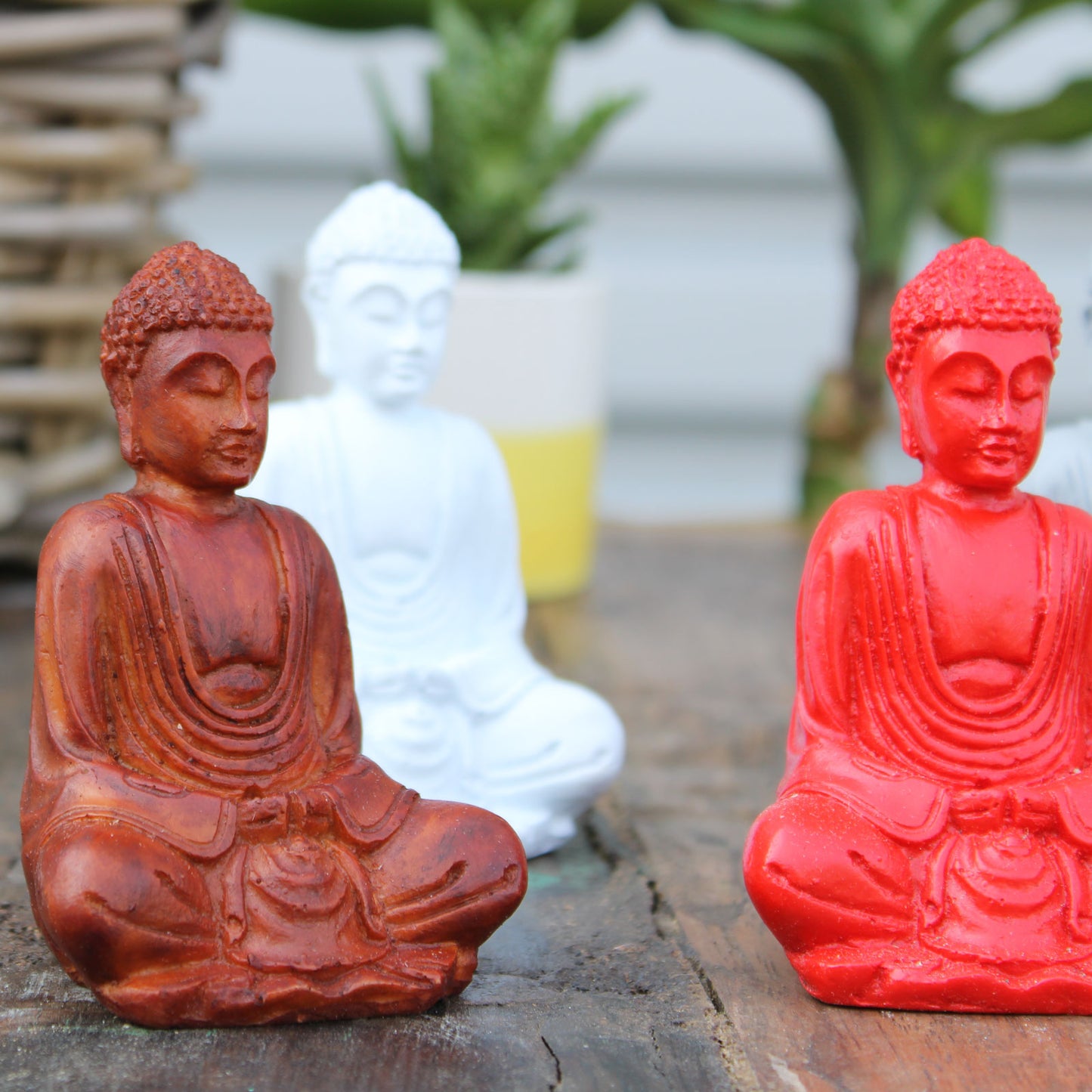 Matt Mini Buddha Statues - Set of 6 Assorted Colors - Cosmic Serenity Shop