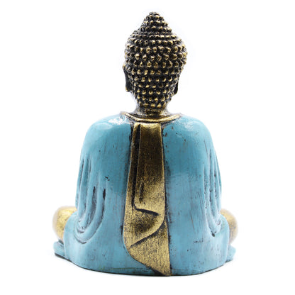 Teal & Gold Buddha Statue - Medium - Cosmic Serenity Shop