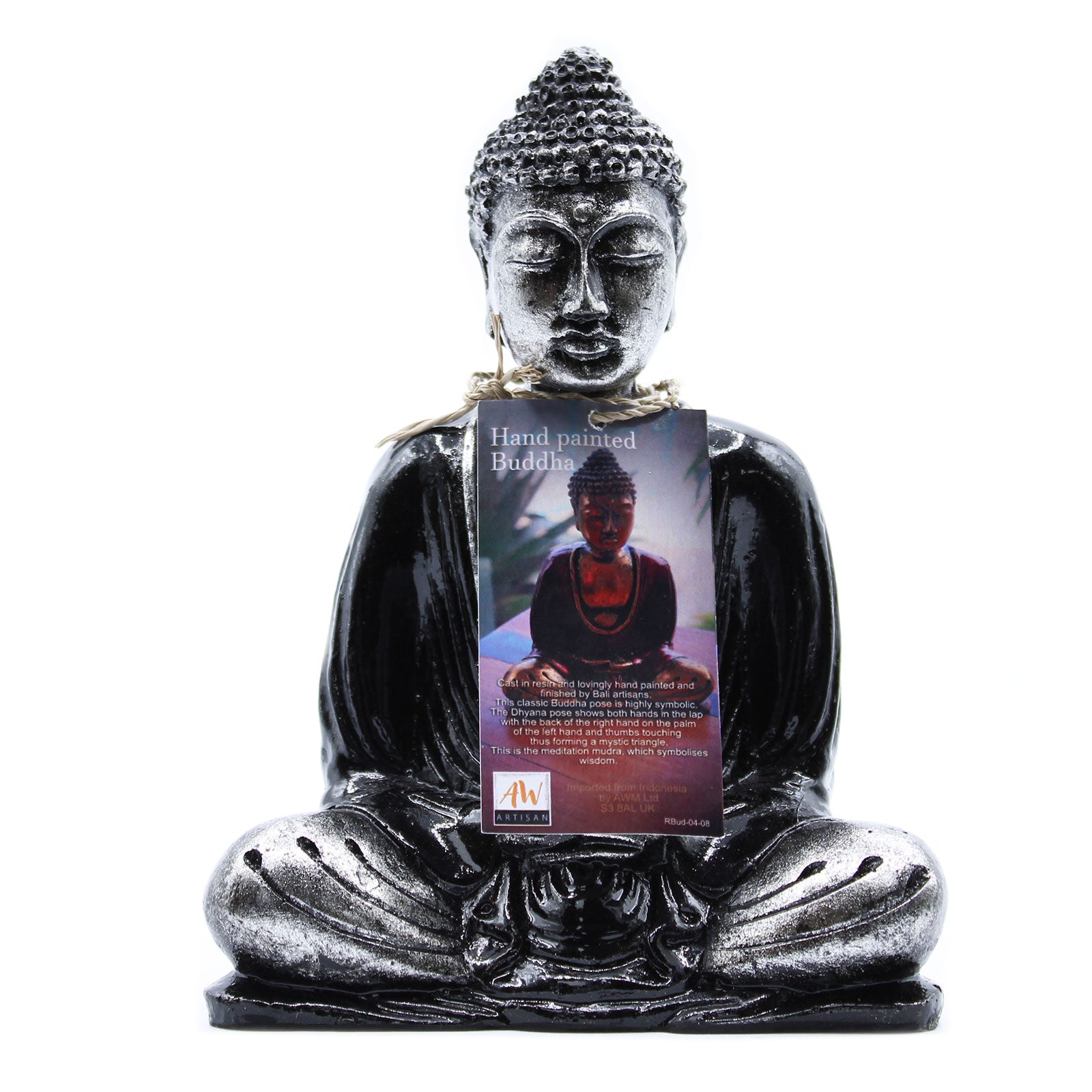 Black & Grey Buddha - Medium - Cosmic Serenity Shop