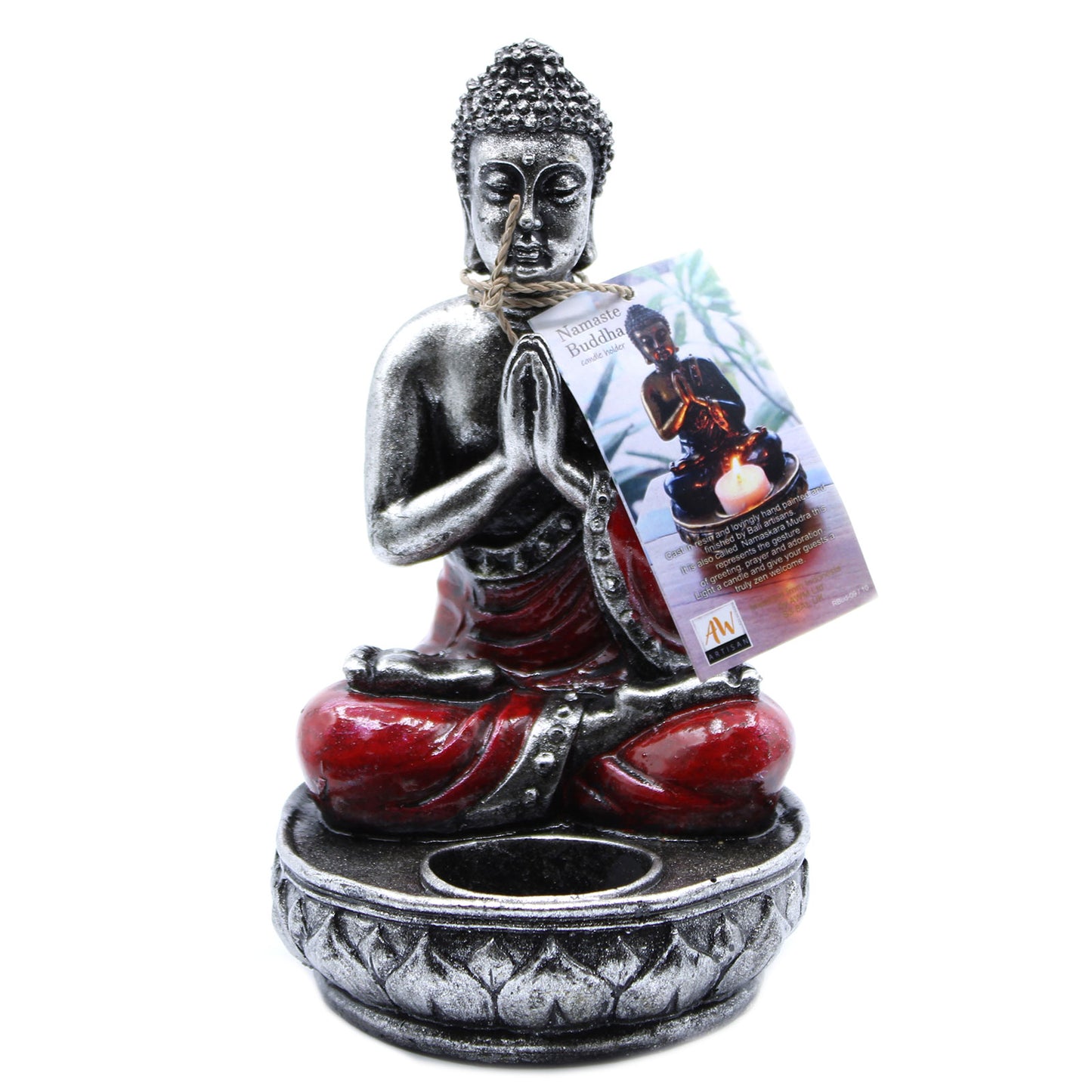 Buddha Candle Holder - Red - Medium - Cosmic Serenity Shop