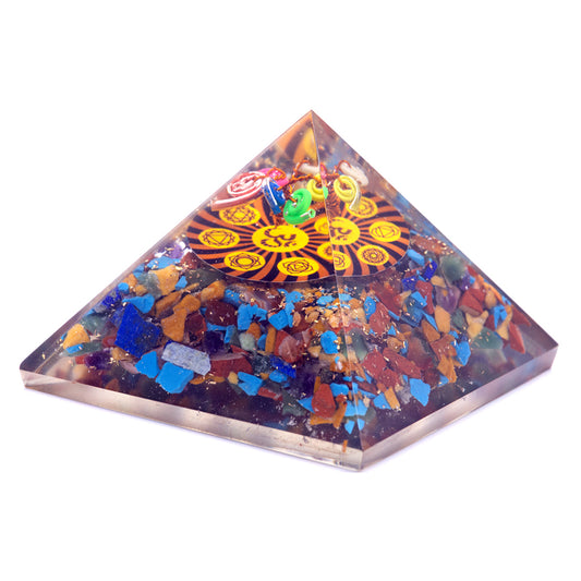 Orgonite Pyramid - Om Chakra - 70 mm - Cosmic Serenity Shop
