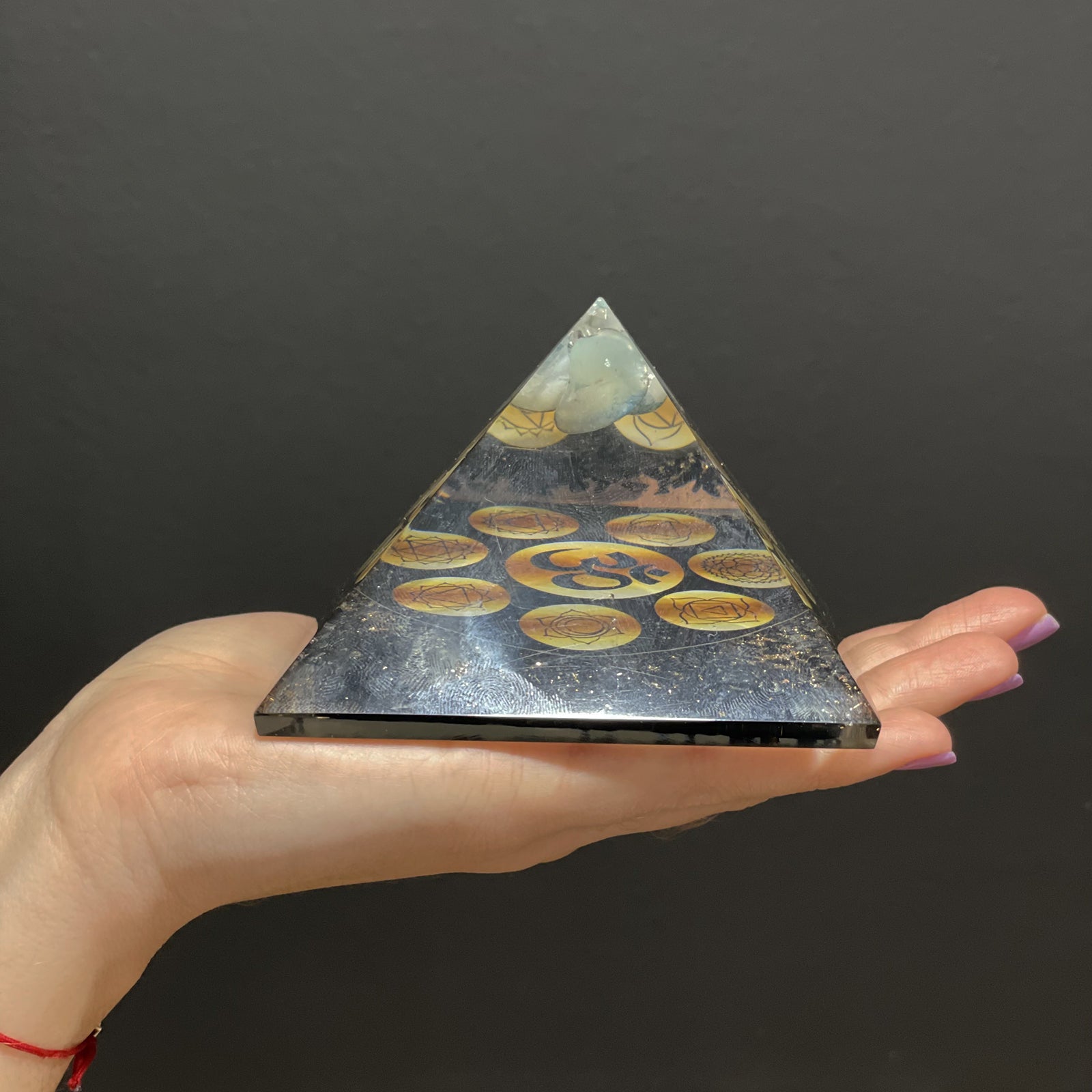 Orgonite Pyramid - Midnight Om Chakra - 90mm - Cosmic Serenity Shop