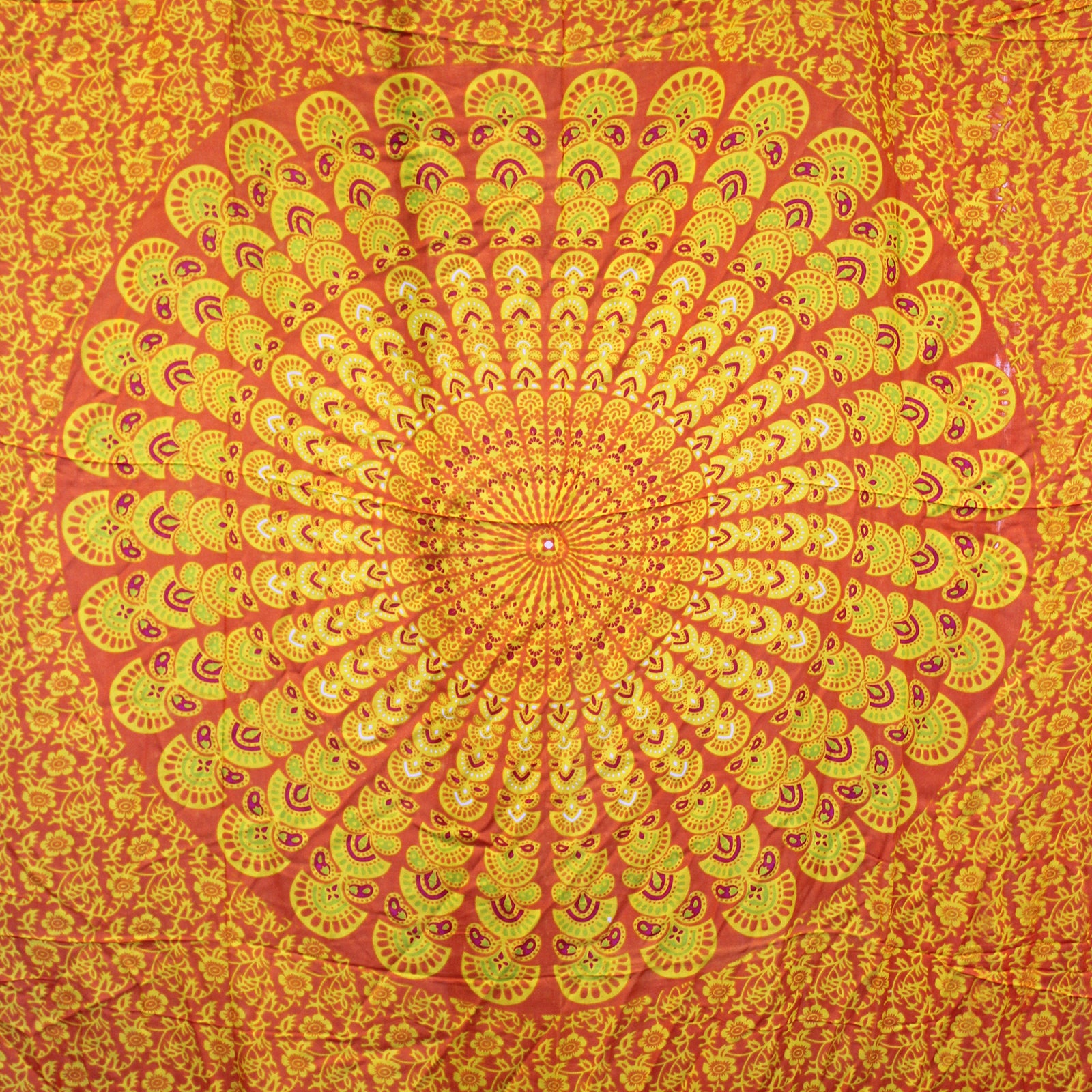 Lime Orange Bali Bali Mandala Sarong - Cosmic Serenity Shop