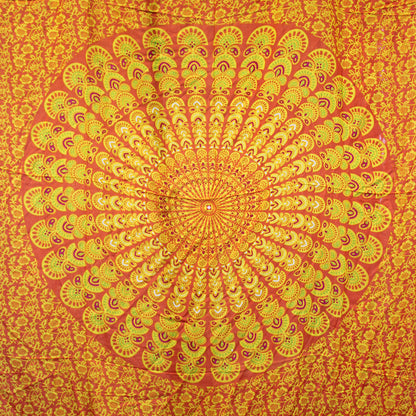 Lime Orange Bali Bali Mandala Sarong - Cosmic Serenity Shop