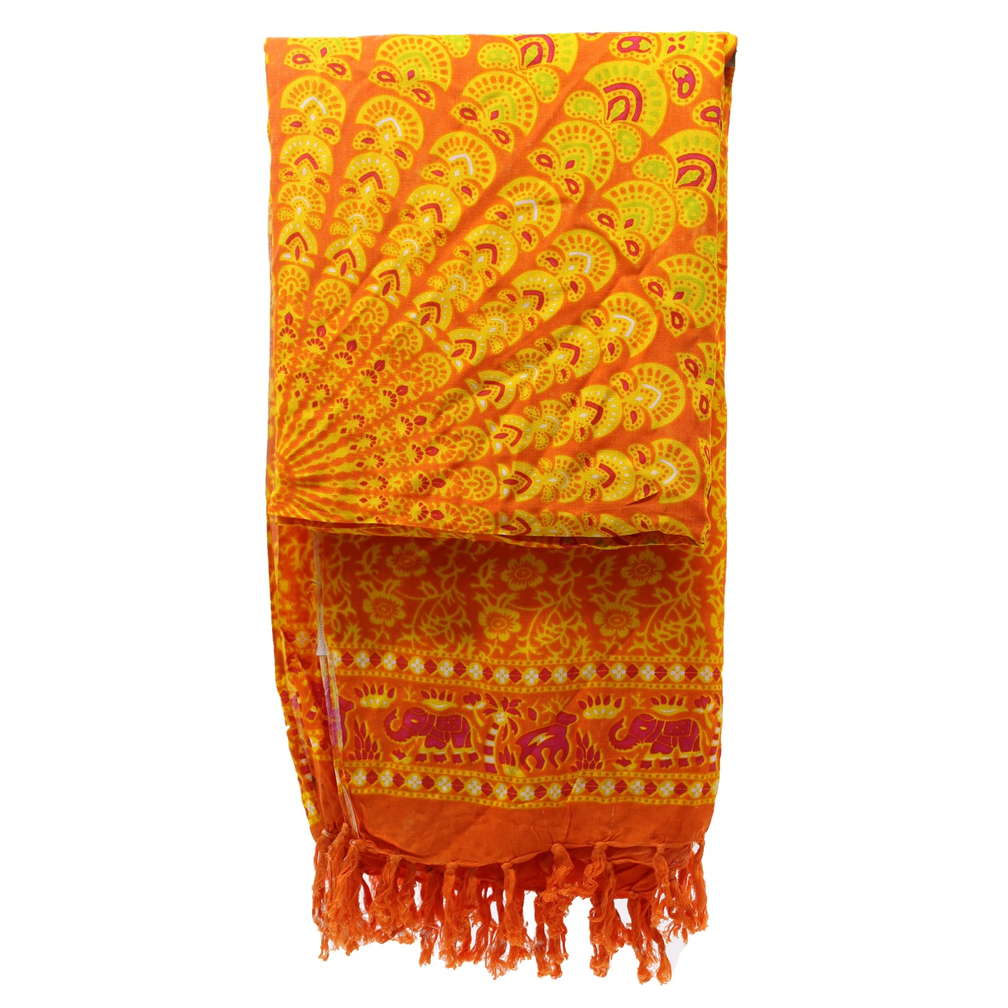 Lime Orange Bali Bali Mandala Sarong - Cosmic Serenity Shop