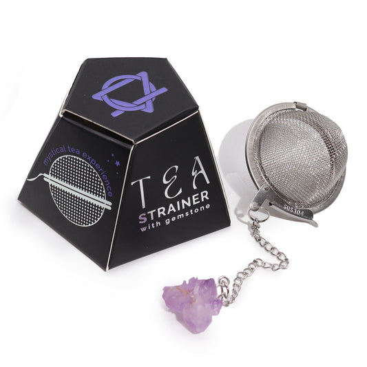 Raw Crystal Gemstone Tea Strainer - Amethyst Cluster - Cosmic Serenity Shop