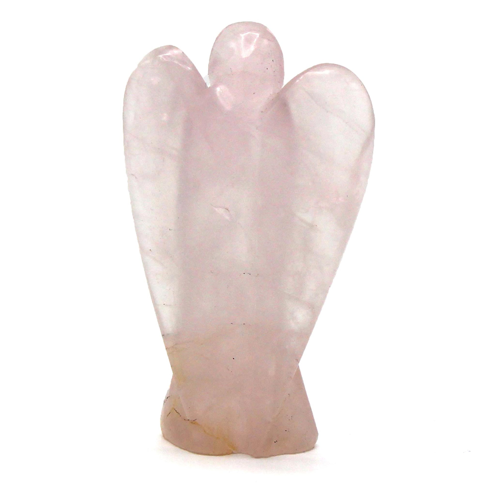 Hand Carved Gemstone Angel - Rose Quartz - CosmicSerenityShop