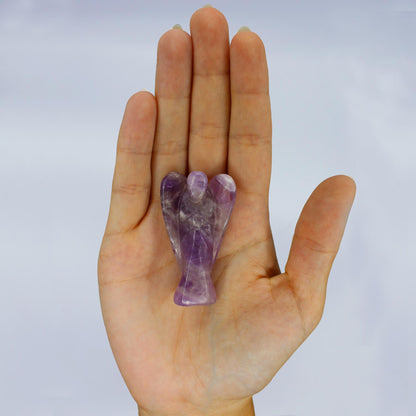 Hand Carved Gemstone Angel - Amethyst - CosmicSerenityShop