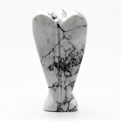 Hand Carved Gemstone Angel - White Howlite