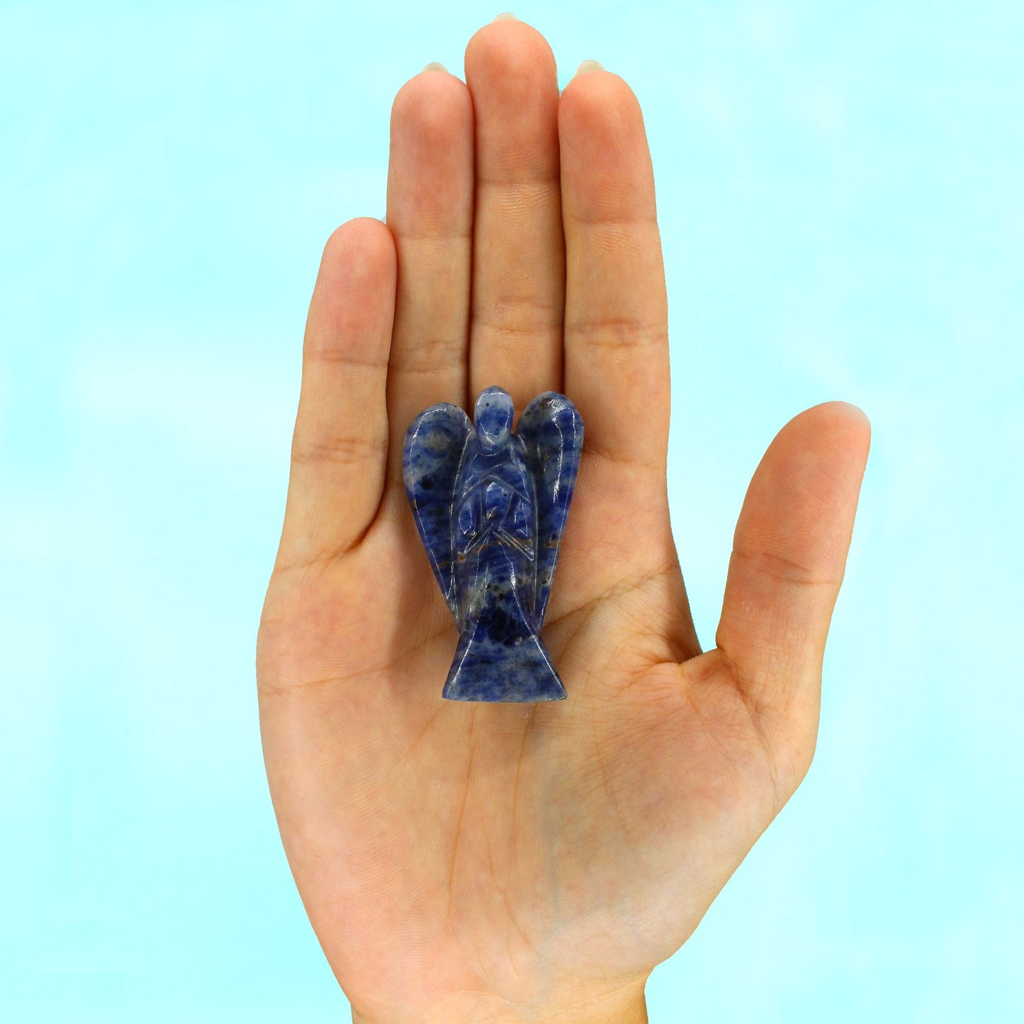 Hand Carved Gemstone Angel - Sodalite - CosmicSerenityShop