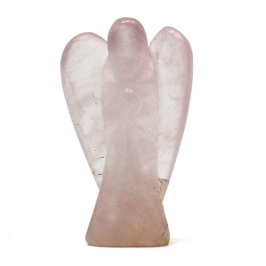 Hand Carved Gemstone Angel - Rose Quartz - CosmicSerenityShop