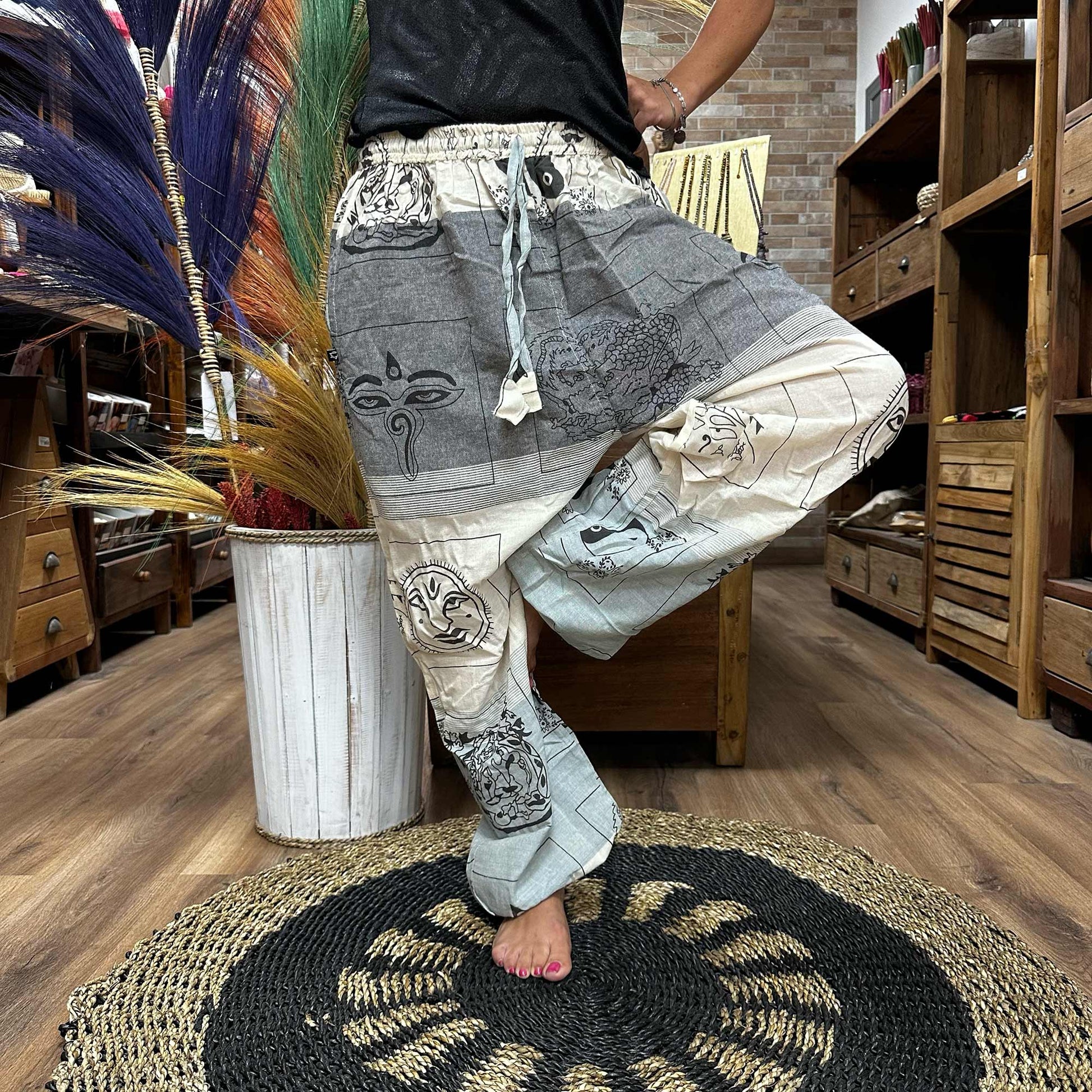 High Cross Himalayan Print on Grey Yoga Pants