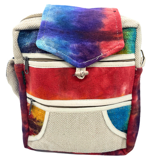 Hemp & Cotton Tie Dye Messegner Bag 2 Zip & Flop - Cosmic Serenity Shop