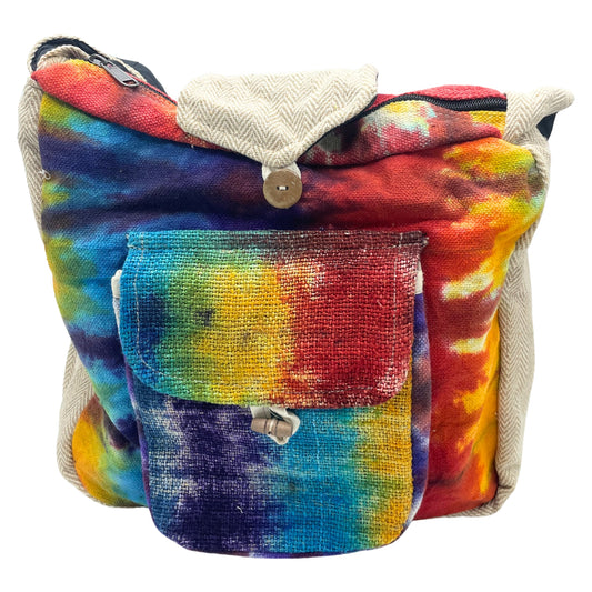 Hemp & Cotton Tie Die Study Bag with Front Pocket - Cosmic Serenity Shop